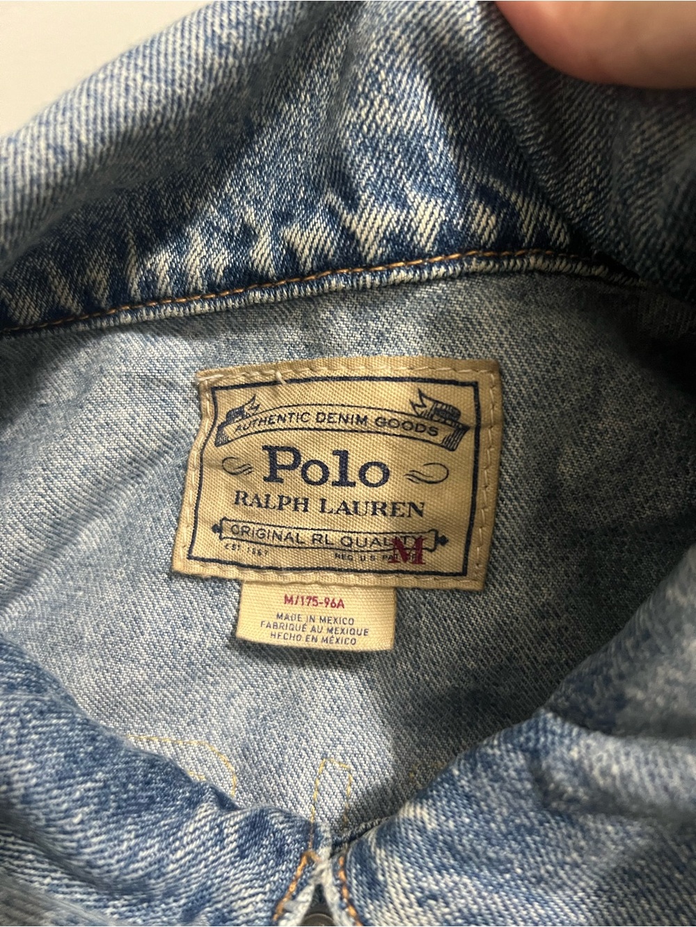 Rare Vintage Trucker Jean Denim Jacket Varsity State Champs Polo Ralph Lauren - Picture 7 of 16